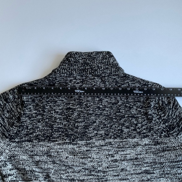 Express Mens 1/4 Zip Pullover Sz L Gray/Black Mock Neck Knit Preppy Y2K Everyday - Picture 8 of 10